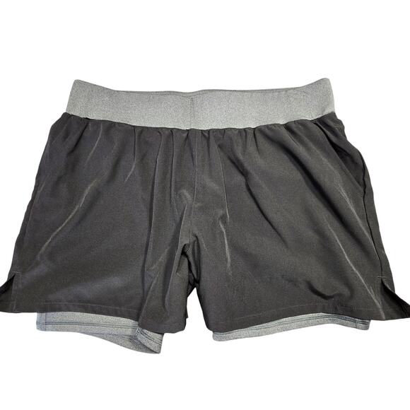 tek gear Pants - Tek Gear Black Gray Workout Shorts Stretch Sporty Inner/Outer Lined Women Size L
